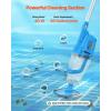 imageVEVOR Pool Vacuum 26 GPM Handheld Cordless Hot Tub Vacuum with Extension Pole for Deep Cleaning ampamp Strong Suction Rechargeable Pool Cleaner Running up to 1Hour for Above GroundInground Pool Spas40W