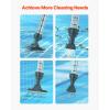 imageVEVOR Pool Vacuum 26 GPM Handheld Cordless Hot Tub Vacuum with Extension Pole for Deep Cleaning ampamp Strong Suction Rechargeable Pool Cleaner Running up to 1Hour for Above GroundInground Pool Spas18W