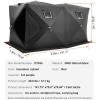 imageVEVOR PopUp Ice Fishing Tent  Portable HubStyle Shelter with Insulated ampamp NonInsulated Options Multiple Sizes for 1 to 8 Persons Waterproof Oxford Fabric Includes Anchors Ropes ampamp Carry BagBlack 68 Person Noninsulated Ice Fishing Tent