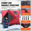 imageVEVOR PopUp Ice Fishing Tent  Portable HubStyle Shelter with Insulated ampamp NonInsulated Options Multiple Sizes for 1 to 8 Persons Waterproof Oxford Fabric Includes Anchors Ropes ampamp Carry BagRed 12 Person Insulated Ice Fishing Tent