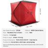 imageVEVOR PopUp Ice Fishing Tent  Portable HubStyle Shelter with Insulated ampamp NonInsulated Options Multiple Sizes for 1 to 8 Persons Waterproof Oxford Fabric Includes Anchors Ropes ampamp Carry BagRed 34 Person Insulated Ice Fishing Tent