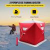imageVEVOR PopUp Ice Fishing Tent  Portable HubStyle Shelter with Insulated ampamp NonInsulated Options Multiple Sizes for 1 to 8 Persons Waterproof Oxford Fabric Includes Anchors Ropes ampamp Carry BagRed 12 Person Noninsulated Ice Fishing Tent
