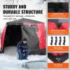 imageVEVOR PopUp Ice Fishing Tent  Portable HubStyle Shelter with Insulated ampamp NonInsulated Options Multiple Sizes for 1 to 8 Persons Waterproof Oxford Fabric Includes Anchors Ropes ampamp Carry BagRed 46 Person Insulated Ice Fishing Tent