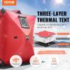 imageVEVOR PopUp Ice Fishing Tent  Portable HubStyle Shelter with Insulated ampamp NonInsulated Options Multiple Sizes for 1 to 8 Persons Waterproof Oxford Fabric Includes Anchors Ropes ampamp Carry BagRed 12 Person Insulated Ice Fishing Tent