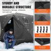 imageVEVOR PopUp Ice Fishing Tent  Portable HubStyle Shelter with Insulated ampamp NonInsulated Options Multiple Sizes for 1 to 8 Persons Waterproof Oxford Fabric Includes Anchors Ropes ampamp Carry BagBlack 34 Person Noninsulated Ice Fishing Tent