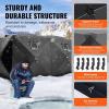imageVEVOR PopUp Ice Fishing Tent  Portable HubStyle Shelter with Insulated ampamp NonInsulated Options Multiple Sizes for 1 to 8 Persons Waterproof Oxford Fabric Includes Anchors Ropes ampamp Carry BagBlack 68 Person Noninsulated Ice Fishing Tent