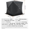 imageVEVOR PopUp Ice Fishing Tent  Portable HubStyle Shelter with Insulated ampamp NonInsulated Options Multiple Sizes for 1 to 8 Persons Waterproof Oxford Fabric Includes Anchors Ropes ampamp Carry BagBlack 34 Person Noninsulated Ice Fishing Tent