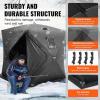 imageVEVOR PopUp Ice Fishing Tent  Portable HubStyle Shelter with Insulated ampamp NonInsulated Options Multiple Sizes for 1 to 8 Persons Waterproof Oxford Fabric Includes Anchors Ropes ampamp Carry BagBlack 34 Person Noninsulated Ice Fishing Tent