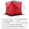 imageVEVOR PopUp Ice Fishing Tent  Portable HubStyle Shelter with Insulated ampamp NonInsulated Options Multiple Sizes for 1 to 8 Persons Waterproof Oxford Fabric Includes Anchors Ropes ampamp Carry BagRed 12 Person Insulated Ice Fishing Tent