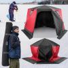 imageVEVOR PopUp Ice Fishing Tent  Portable HubStyle Shelter with Insulated ampamp NonInsulated Options Multiple Sizes for 1 to 8 Persons Waterproof Oxford Fabric Includes Anchors Ropes ampamp Carry BagRed 46 Person Insulated Ice Fishing Tent