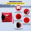 imageVEVOR PopUp Ice Fishing Tent  Portable HubStyle Shelter with Insulated ampamp NonInsulated Options Multiple Sizes for 1 to 8 Persons Waterproof Oxford Fabric Includes Anchors Ropes ampamp Carry BagRed 12 Person Noninsulated Ice Fishing Tent