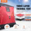 imageVEVOR PopUp Ice Fishing Tent  Portable HubStyle Shelter with Insulated ampamp NonInsulated Options Multiple Sizes for 1 to 8 Persons Waterproof Oxford Fabric Includes Anchors Ropes ampamp Carry BagRed 46 Person Insulated Ice Fishing Tent