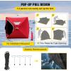 imageVEVOR PopUp Ice Fishing Tent  Portable HubStyle Shelter with Insulated ampamp NonInsulated Options Multiple Sizes for 1 to 8 Persons Waterproof Oxford Fabric Includes Anchors Ropes ampamp Carry BagRed 12 Person Noninsulated Ice Fishing Tent