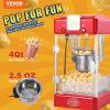 imageVEVOR Popcorn Maker 480W Popcorn Popper Machine 4 Oz Kettle Makes 15 Gallon per Batch Tabletop Popcorn Maker Includes 3 Scoops Movie Theater Style RedRed