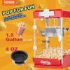 imageVEVOR Popcorn Maker 480W Popcorn Popper Machine 4 Oz Kettle Makes 15 Gallon per Batch Tabletop Popcorn Maker Includes 3 Scoops Movie Theater Style RedRed