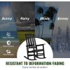 imageVEVOR Porch Rocker HIPS Outdoor Rocking Chair High Back Patio Rocking Chair with Smooth Armrests Supports up to 400 lbs for Garden Balcony Porch Black1PC Rocking Chair