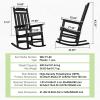 imageVEVOR Porch Rocker HIPS Outdoor Rocking Chair High Back Patio Rocking Chair with Smooth Armrests Supports up to 400 lbs for Garden Balcony Porch Black1PC Rocking Chair