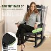 imageVEVOR Porch Rocker HIPS Outdoor Rocking Chair High Back Patio Rocking Chair with Smooth Armrests Supports up to 400 lbs for Garden Balcony Porch Black1PC Rocking Chair