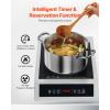 imageVEVOR Portable Commercial Cooktop 3500W Induction Burner with 11 Temperature Settings Stainless Steel Countertop Induction Hot Plate with 3H Timer Child Lock for Restaurant CookingCommercial