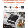 imageVEVOR Portable Commercial Cooktop 3500W Induction Burner with 11 Temperature Settings Stainless Steel Countertop Induction Hot Plate with 3H Timer Child Lock for Restaurant CookingCommercial