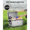 imageVEVOR Portable CoolerHard Cooler with Ice Retention HeavyDuty Handles and Strap Lightweight Rigid Material Insulated Portable Cooler Suitable for Family Picnics and Short Trips26 QT