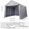 imageVEVOR Portable Shed Storage Shelter Outdoor 10x10x85 ft Heavy Duty Instant Storage Tent Tarp Sheds with Rollup Zipper Door and Ventilated Windows for Motorcycle Bike Garden ToolsGrey 7x12x736 FT