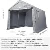 imageVEVOR Portable Shed Storage Shelter Outdoor 10x10x85 ft Heavy Duty Instant Storage Tent Tarp Sheds with Rollup Zipper Door and Ventilated Windows for Motorcycle Bike Garden ToolsGray