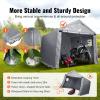 imageVEVOR Portable Shed Storage Shelter Outdoor 10x10x85 ft Heavy Duty Instant Storage Tent Tarp Sheds with Rollup Zipper Door and Ventilated Windows for Motorcycle Bike Garden ToolsGray