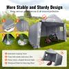 imageVEVOR Portable Shed Storage Shelter Outdoor 10x10x85 ft Heavy Duty Instant Storage Tent Tarp Sheds with Rollup Zipper Door and Ventilated Windows for Motorcycle Bike Garden ToolsGrey 10x15 FT