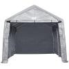 imageVEVOR Portable Shed Storage Shelter Outdoor 10x10x85 ft Heavy Duty Instant Storage Tent Tarp Sheds with Rollup Zipper Door and Ventilated Windows for Motorcycle Bike Garden ToolsGray