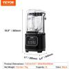 imageVEVOR Professional Blender Commercial Countertop Blenders 68 oz Jar Blender Combo Stainless Steel 3 Functions for Frozen Drinks Shakes Smoothies Peree and Crush Ice BlackBlack