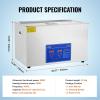 imageVEVOR Professional Ultrasonic Cleaner 10L25 Gal Easy to Use with Digital Timer ampamp Heater Stainless Steel Industrial Machine for Jewelry Dentures Small Parts 110V FCCCERoHS Certified30L