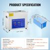 imageVEVOR Professional Ultrasonic Cleaner 10L25 Gal Easy to Use with Digital Timer ampamp Heater Stainless Steel Industrial Machine for Jewelry Dentures Small Parts 110V FCCCERoHS Certified6L