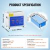 imageVEVOR Professional Ultrasonic Cleaner 10L25 Gal Easy to Use with Digital Timer ampamp Heater Stainless Steel Industrial Machine for Jewelry Dentures Small Parts 110V FCCCERoHS Certified3L