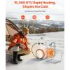 imageVEVOR Propane Tank Top Heater 30000 BTU Rapid Heating 180Degree Infrared Radiant Tank Top Gas Heater 3 Heat Settings for Ice FishingHuntingOutdoor Work Single Burner SquareRound  18000BTU  for 140 lb Tanks