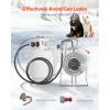 imageVEVOR Propane Tank Top Heater 30000 BTU Rapid Heating 180Degree Infrared Radiant Tank Top Gas Heater 3 Heat Settings for Ice FishingHuntingOutdoor Work Single Burner SquareRound  18000BTU  for 140 lb Tanks