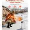imageVEVOR Propane Tank Top Heater 30000 BTU Rapid Heating 180Degree Infrared Radiant Tank Top Gas Heater 3 Heat Settings for Ice FishingHuntingOutdoor Work Single Burner SquareRound  15000 BTU
