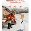 imageVEVOR Propane Tank Top Heater 30000 BTU Rapid Heating 180Degree Infrared Radiant Tank Top Gas Heater 3 Heat Settings for Ice FishingHuntingOutdoor Work Single Burner SquareRound  42000 BTU