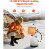 imageVEVOR Propane Tank Top Heater 30000 BTU Rapid Heating 180Degree Infrared Radiant Tank Top Gas Heater 3 Heat Settings for Ice FishingHuntingOutdoor Work Single Burner SquareSquare  15000BTU
