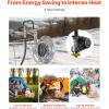 imageVEVOR Propane Tank Top Heater 30000 BTU Rapid Heating 180Degree Infrared Radiant Tank Top Gas Heater 3 Heat Settings for Ice FishingHuntingOutdoor Work Single Burner SquareRound  18000BTU  for 140 lb Tanks