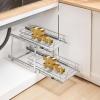 imageVEVOR Pull Out Cabinet Organizer 12quotW x 21quotD Heavy Duty Slide Out Pantry Shelves ChromePlated Steel Roll Out Drawers Sliding Drawer Storage for Home Inside Kitchen Cabinet Bathroom Under Sink12W x 21D