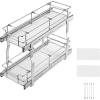 imageVEVOR Pull Out Cabinet Organizer 12quotW x 21quotD Heavy Duty Slide Out Pantry Shelves ChromePlated Steel Roll Out Drawers Sliding Drawer Storage for Home Inside Kitchen Cabinet Bathroom Under Sink8W x 21D
