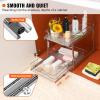 imageVEVOR Pull Out Cabinet Organizer 12quotW x 21quotD Heavy Duty Slide Out Pantry Shelves ChromePlated Steel Roll Out Drawers Sliding Drawer Storage for Home Inside Kitchen Cabinet Bathroom Under Sink2 Tier