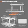 imageVEVOR Pull Out Cabinet Organizer 12quotW x 21quotD Heavy Duty Slide Out Pantry Shelves ChromePlated Steel Roll Out Drawers Sliding Drawer Storage for Home Inside Kitchen Cabinet Bathroom Under Sink2 Tier