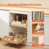 imageVEVOR Pull Out Cabinet Organizer 17quotW x 21quotD Cabinet Drawer Soft Close Slide out Shelf HeavyDuty Sliding Wood Drawer Bottom and Side Assembly Base Cabinet Organization for Kitchen Pantry Bathroom1 Tier