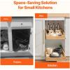 imageVEVOR Pull Out Cabinet Organizer 17quotW x 21quotD Cabinet Drawer Soft Close Slide out Shelf HeavyDuty Sliding Wood Drawer Bottom and Side Assembly Base Cabinet Organization for Kitchen Pantry Bathroom1 Tier