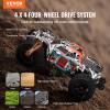imageVEVOR RC Crawler 124 Scale RC Car Rock Crawler All Terrain 4WD OffRoad Truck with led Light 2 Rechargeable Batteries 2Speed Adjustable Hobby Racing Car Gift for Adults114 Scale