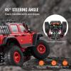 imageVEVOR RC Crawler 124 Scale RC Car Rock Crawler All Terrain 4WD OffRoad Truck with led Light 2 Rechargeable Batteries 2Speed Adjustable Hobby Racing Car Gift for Adults124 Scale