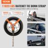imageVEVOR Ratchet Tie Down Straps Kit 2quot x 120quot Tire Straps 5512 LBS Working Load 11023 LBS Breaking Strength Car Tie Down Straps with Snap Hooks for Passenger Car Truck Trailer 4PackHeavy Duty Ratchets