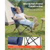 imageVEVOR Reclining Camping Chair 4 Adjustable Positions Portable Folding Lounger for Adults Mesh Beach Chair with Headrest ampamp Foot Rest Supports 220 lbs Heavy Duty Camp Chairs for Patio GreenBlue